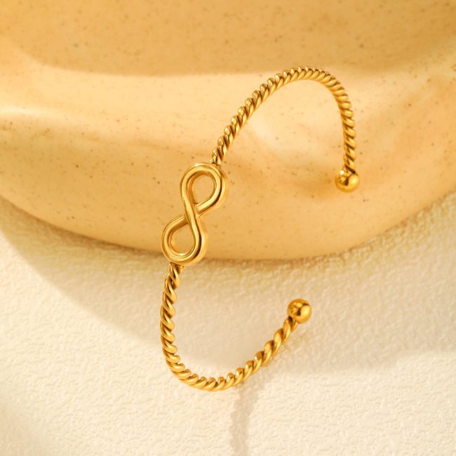 Wholesale Stainless Steel Infinity Twist Open Bangle