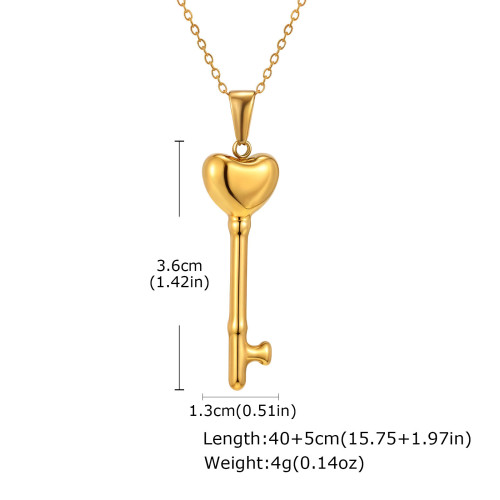 Wholesale Stainless Steel Key Pendant Necklaces