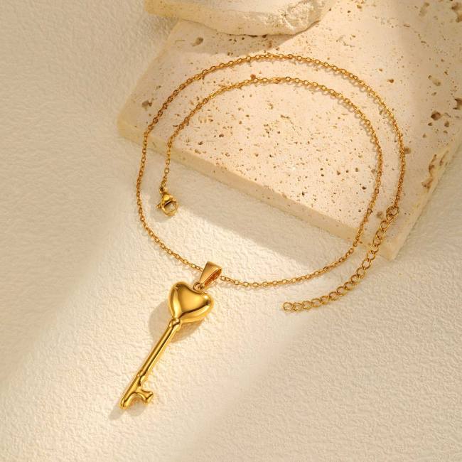 Wholesale Stainless Steel Key Pendant Necklaces