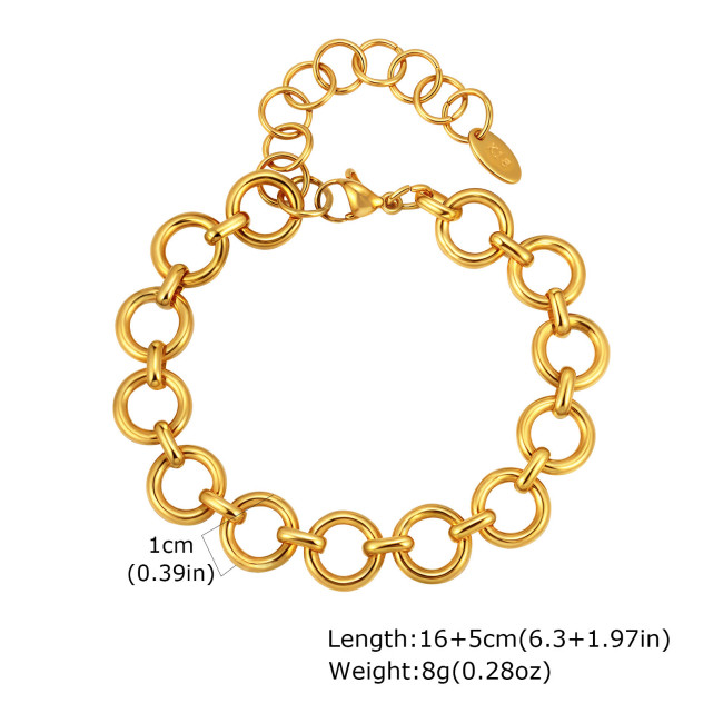 Wholesale Stainless steel Ring Chain bracelet