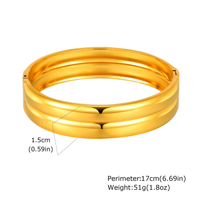 Wholesale Stainless Steel Double High Polished Bangle