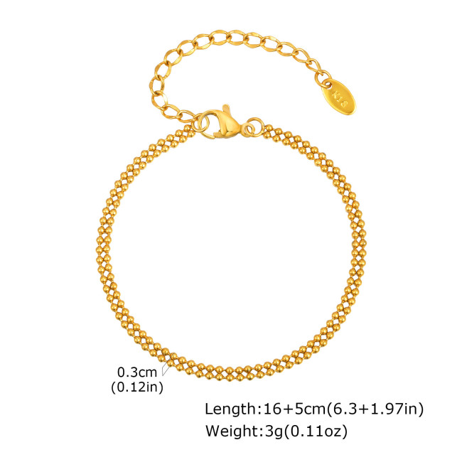 Wholesale Stainless Steel Double Bead Chain Bracelet