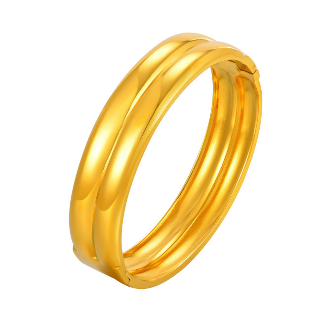 Wholesale Stainless Steel Double High Polished Bangle