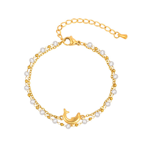 Wholesale Stainless Steel Dolphin Layer Bracelet
