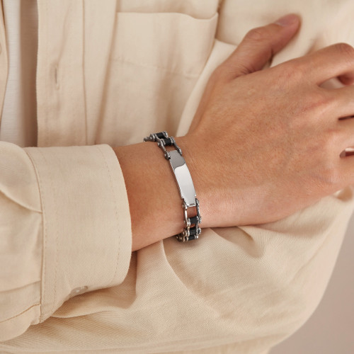 Wholesale Stainless Steel Blank Biker Chain Bracelet