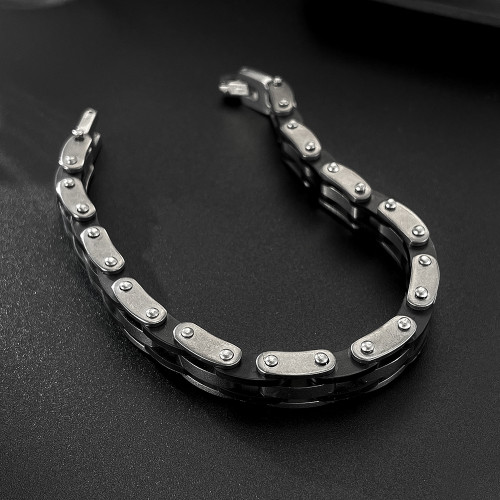 Wholesale Stainless Steel Silicone Chain Bracelet