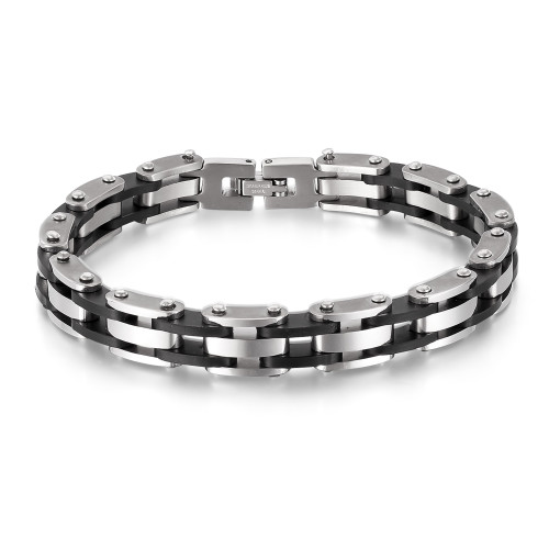 Wholesale Stainless Steel Silicone Chain Bracelet