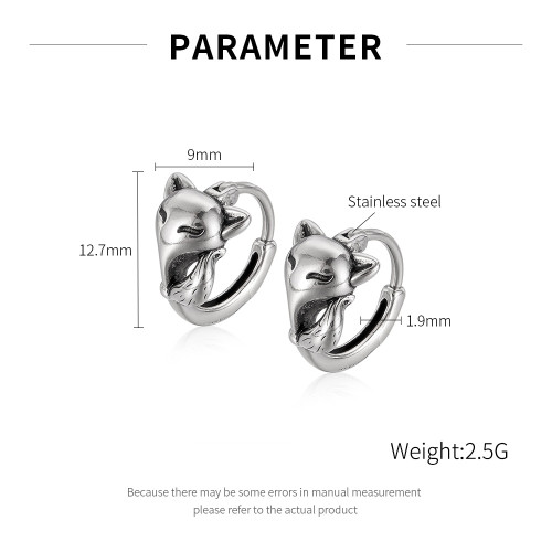 Wholesale Stainless Steel Fox Stud Earrings