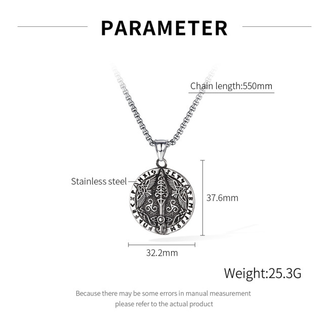 Wholesale Stainless Steel Viking Raven Pendant