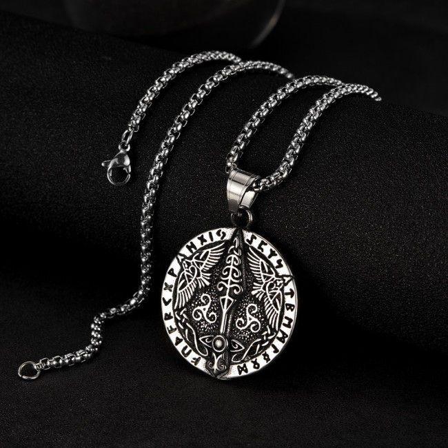Wholesale Stainless Steel Viking Raven Pendant