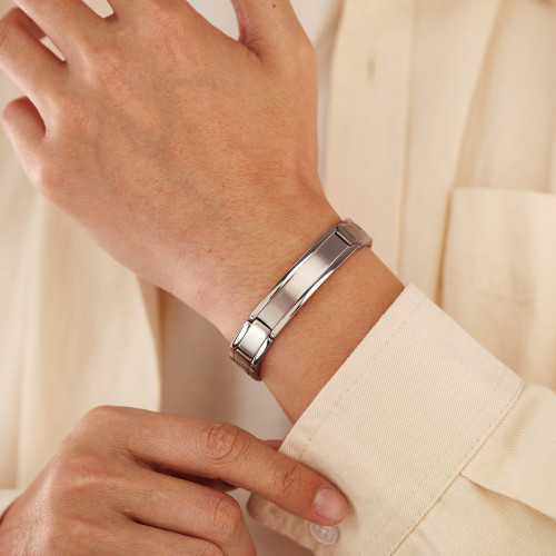 Wholesale Stainless Steel Engraved Bracelet for Men