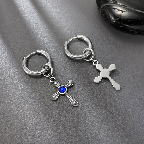 Wholesale Stainless Steel Cross Hoop Earrings