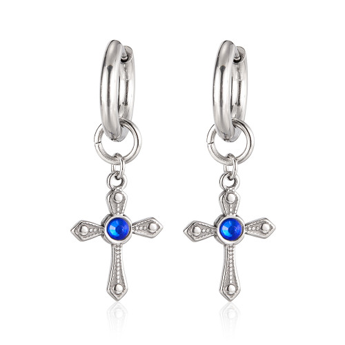 Wholesale Stainless Steel Cross Hoop Earrings