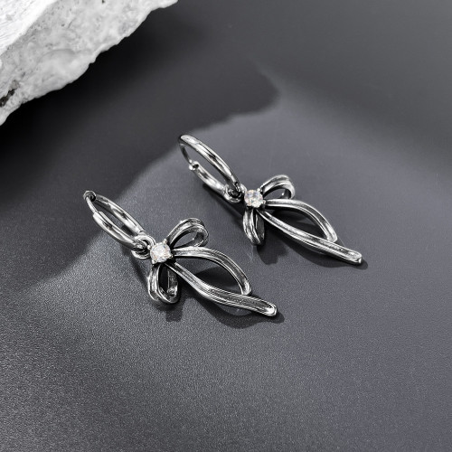 Wholesale Stainless Steel Ribbon Hoop Earrings