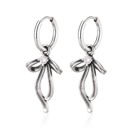 Wholesale Stainless Steel Ribbon Hoop Earrings