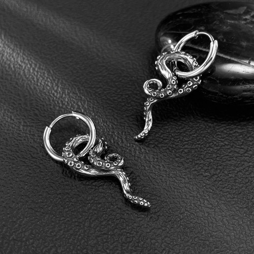Wholesale Stainless Steel Octopus Beard Earrings