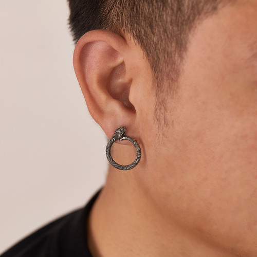 Wholesale Stainless Steel Trendy Snake Stud Earrings
