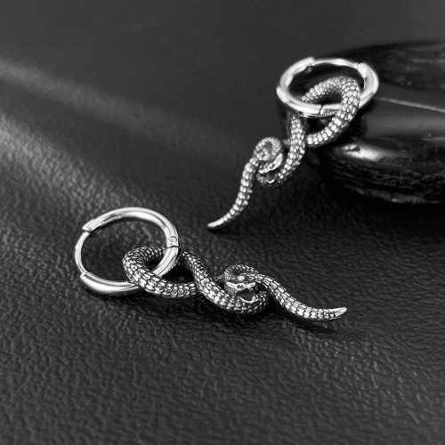 Wholesale Stainless Steel Twisted Snake Earrings