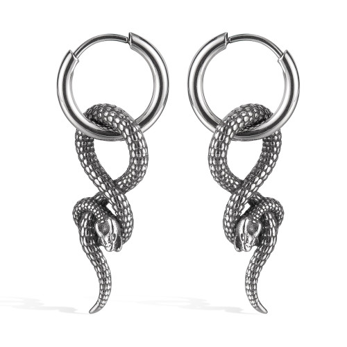 Wholesale Stainless Steel Twisted Snake Earrings