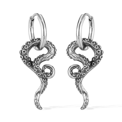 Wholesale Stainless Steel Octopus Beard Earrings