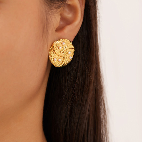 Wholesale Stainless Steel Fashion Pearl Earrings
