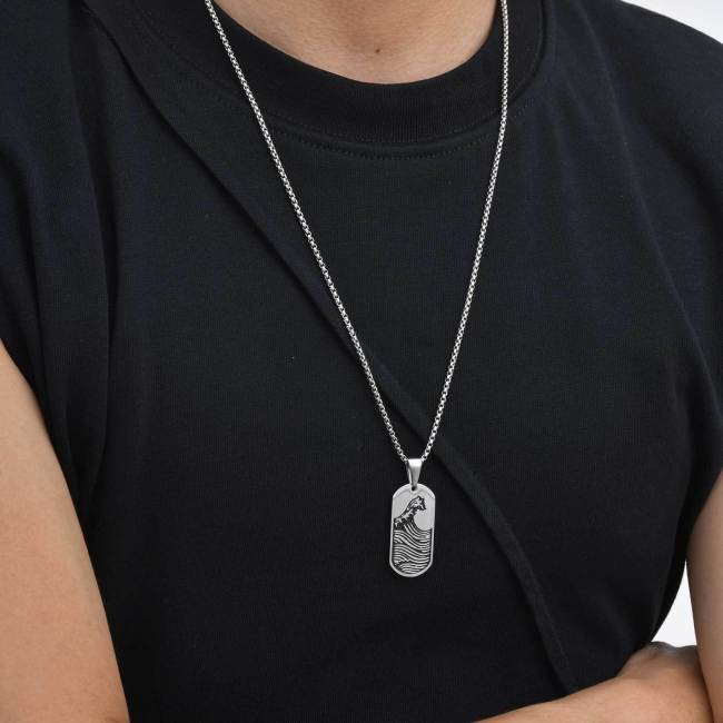 Wholesale Stainless Steel Ocean Waves Sailboat Pendant