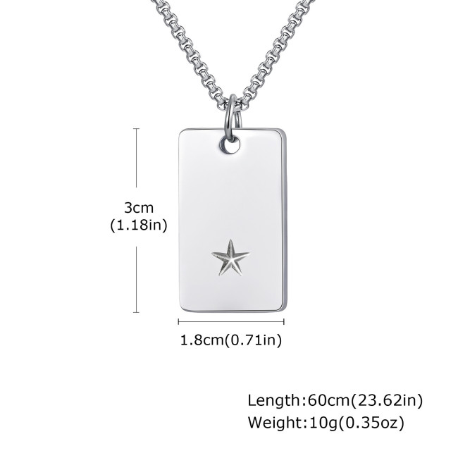 Wholesale Stainless Steel Pentagram Dog Tag