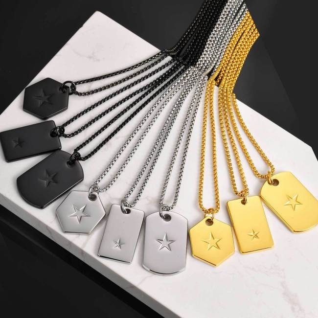 Wholesale Stainless Steel Pentagram Dog Tag
