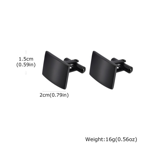 Wholesale Stainless Steel Black Square Cufflinks
