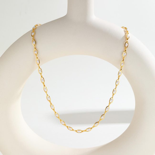 Wholesale Copper Imitation Pearl Necklace