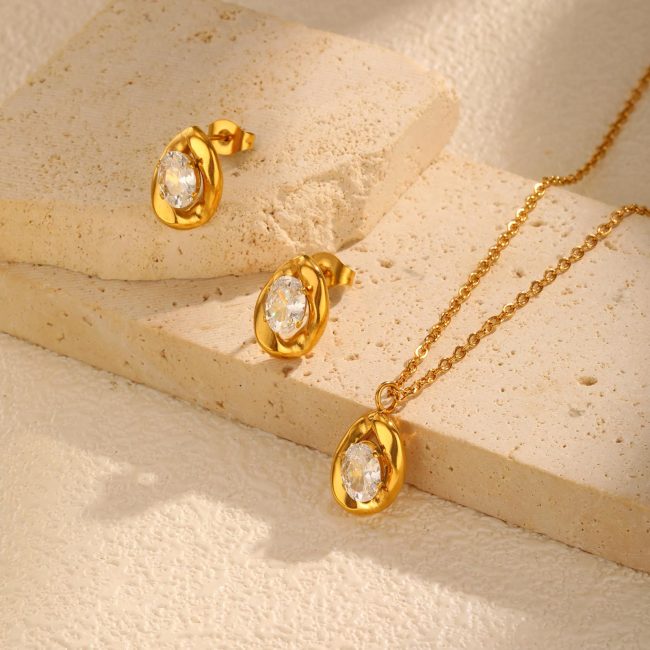 Wholesale Stainless Steel Earrings Necklace Set