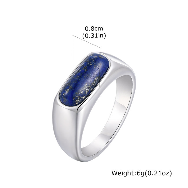 Wholesale Stainless Steel Lapis Lazuli Ring