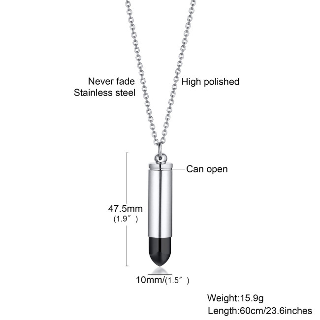 Wholesale Stainless Steel Fashion Cremation Jewelry Bullet