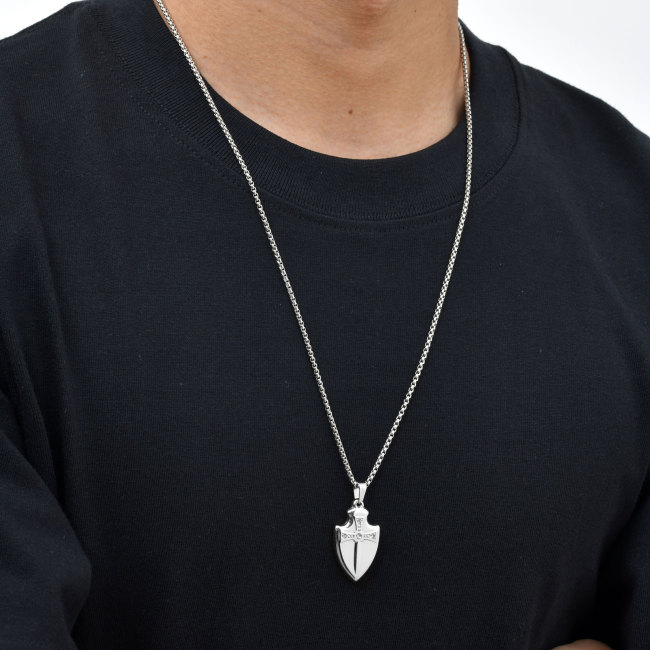 Wholesale Stainless Steel Shield Pendant