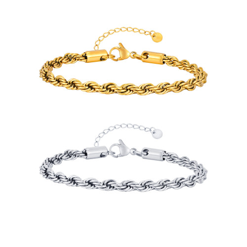 Wholesales Stainless Steel Twist Chain Bracelets