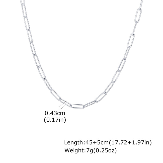 Wholesale Stainless Steel Rectangular Chain Necklace
