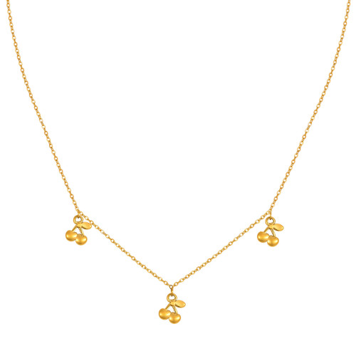 Wholesale Stainless Steel Cherry Necklace