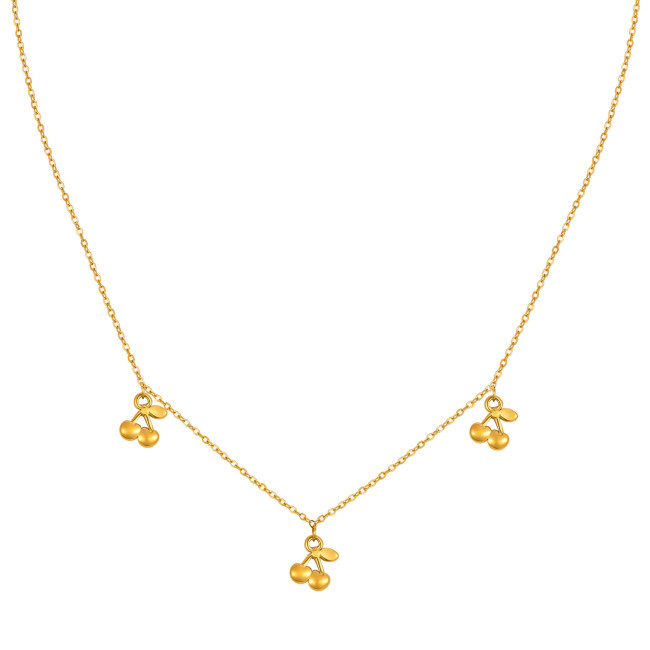 Wholesale Stainless Steel Cherry Necklace