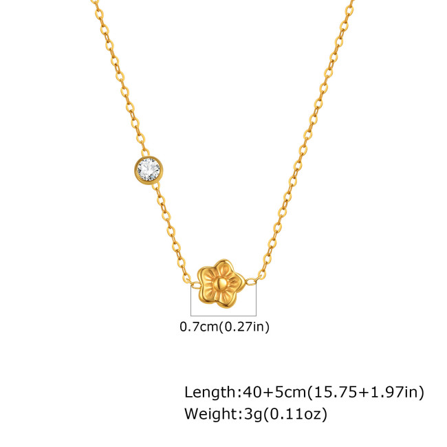 Wholesale Stainless Steel Butterfly Zirconia Necklace