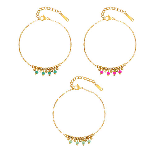 Wholesale Stainless Steel Tassel Beaded Bracelet