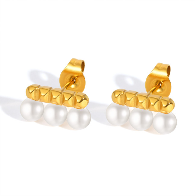 Wholesale Stainless Steel Pearl Elegance Earrings