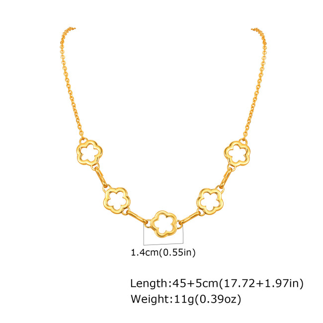 Wholesale Stainless Steel Flower Necklace Bracelet