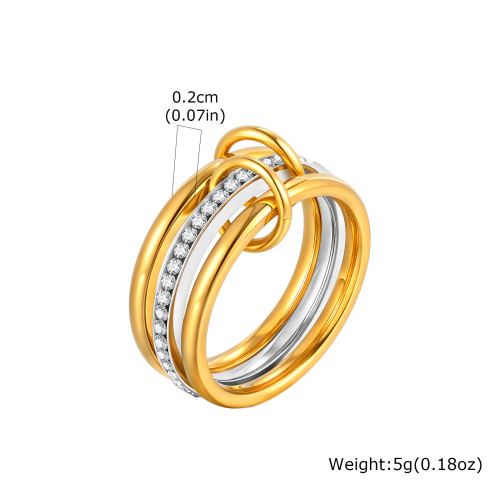 Wholesale Stainless Steel Two Color Multi Ring