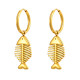 Wholesale Stainless Steel Fishbone Earrings