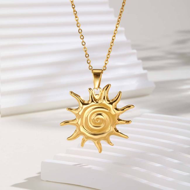 Wholesale Stainless Steel Sun Pendant Necklace