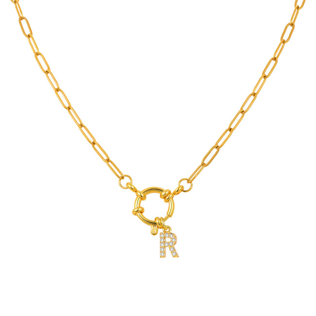 Wholesale Stainless Steel Copper Initial Necklace