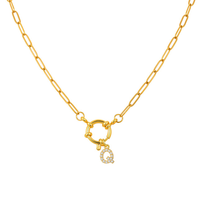 Wholesale Stainless Steel Copper Initial Necklace