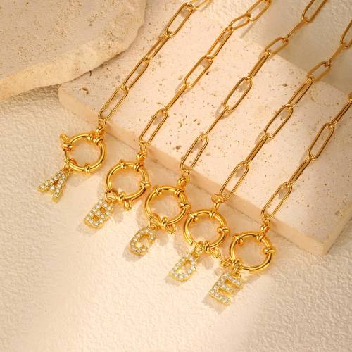 Wholesale Stainless Steel Copper Initial Necklace