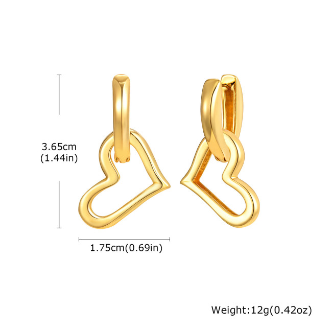 Wholesale Copper Heart Earrings