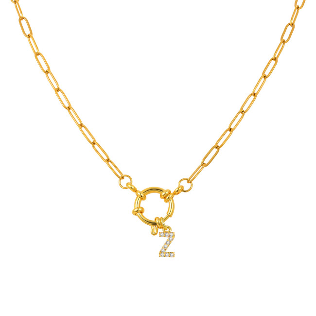Wholesale Stainless Steel Copper Initial Necklace